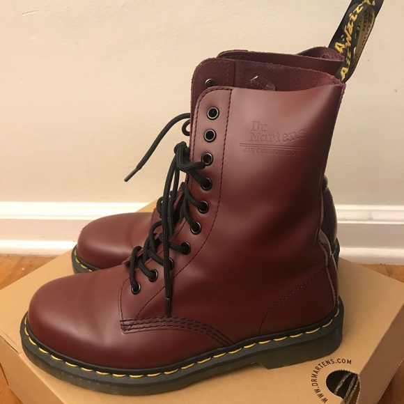 Dr. Martens Shoes - Dr. Martens 1490 Boot (10 Hole) Cherry Red